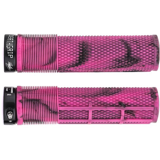 DMR Brendog Death Grip Flangeless MTB Grips - 135mm - Marble Pink, Marble Pink