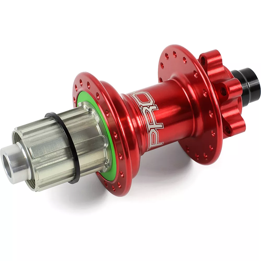 Hope Pro 4 Boost MTB Rear Hub - 28h - 148mm x 12mm Axle - Red, Red