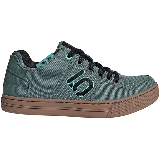 Five Ten Women's Freerider Canvas MTB Shoes SS22 - UK 8} - hazy emerald-core black-acid mint, hazy emerald-core black-acid mint