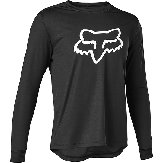 Fox Racing Youth Ranger Long Sleeve Jersey SS22 - S} - BLK, BLK