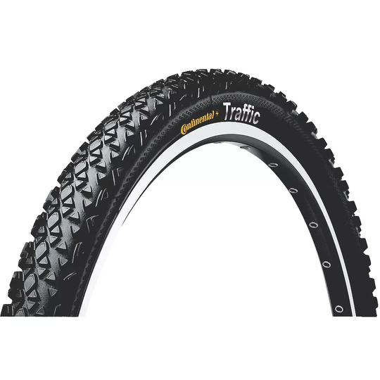 Continental Traffic II Mountain Bike Tyre - Wire Bead - Black, Black