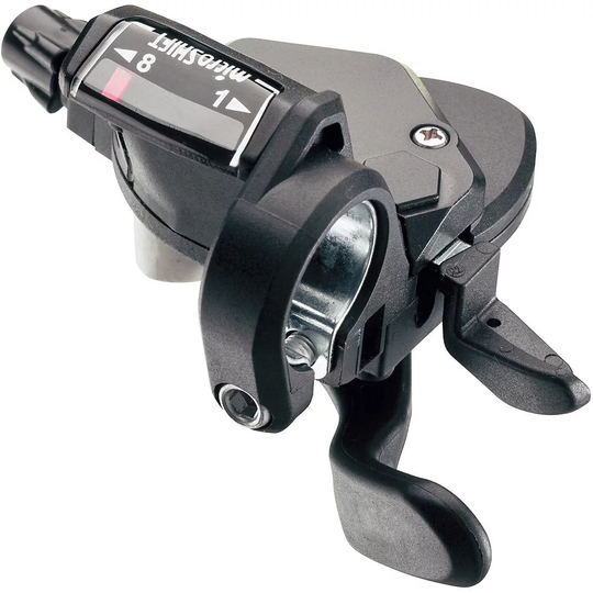 microSHIFT Mezzo TS39 8 Speed Thumb Tap Shifters - Black - 3 x 8sp}, Black