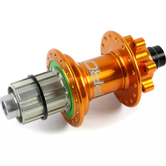 Hope Pro 4 Mountain Bike Rear Hub - 32h - 142mm x 12mm Axle - Orange, Orange