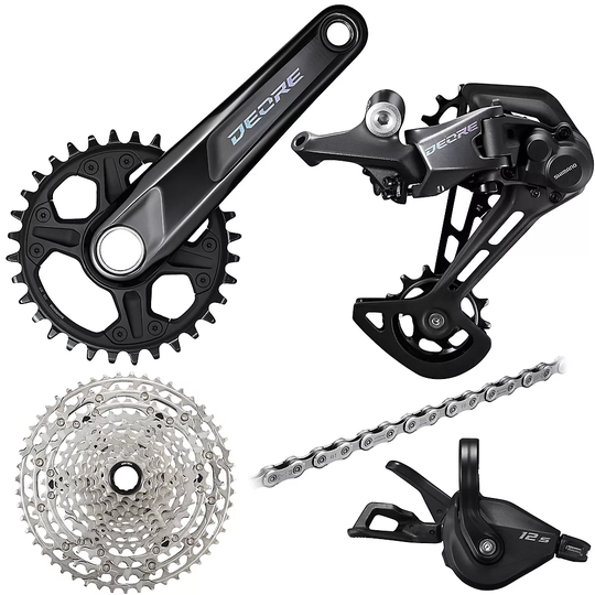 Shimano M6100 Deore 12Sp MTB Drivetrain Groupset - 10-51t - Black, Black