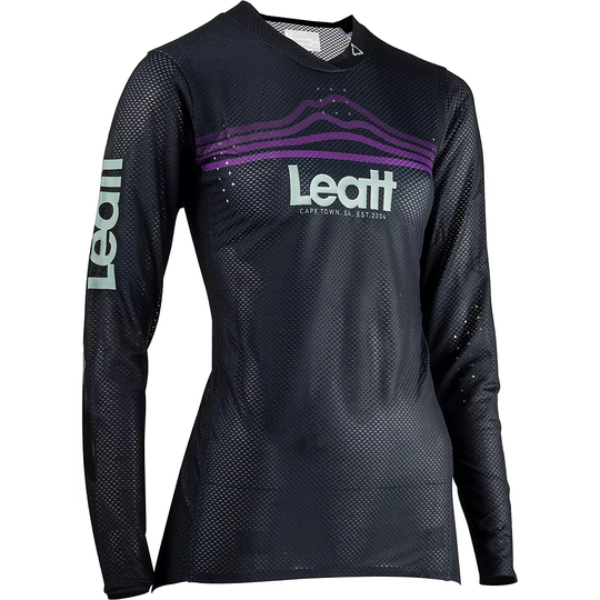 Leatt Women's MTB Gravity 4.0 Jersey 2023 - L} - Black, Black