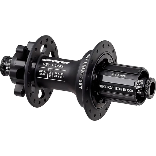 Spank Hex J-Type Boost Rear MTB Hub - 12 x 148mm - Black, Black