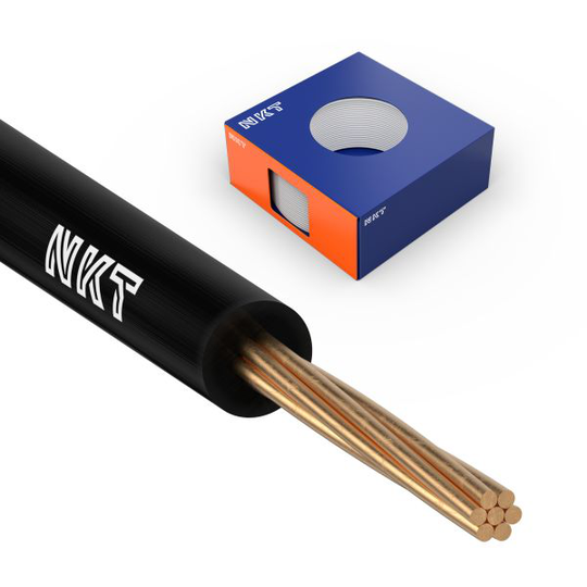 NKT FQ XTRA Asennuskaapeli 450/750V, 1,5 mm², 100 m rengas Musta