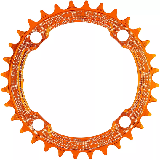 Race Face Narrow Wide MTB Single Chainring - 4-Bolt - Orange, Orange