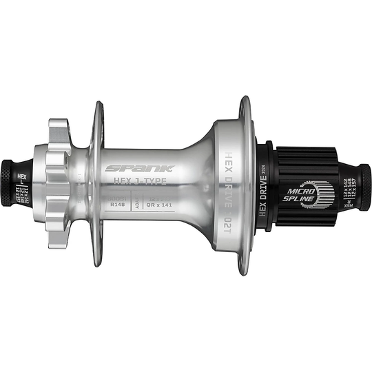Spank HEX J-TYPE Boost E-Plus Rear Hub - Boost 148mm - Raw Silver, Raw Silver