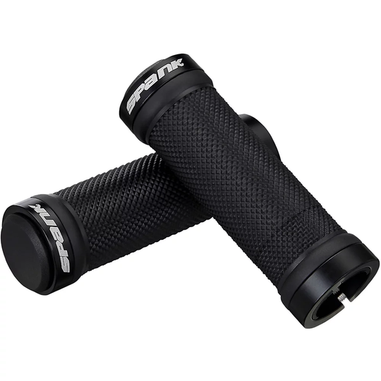 Spank Spoon Grom Kids Bike Grips - 100mm} - Black - Black, Black - Black