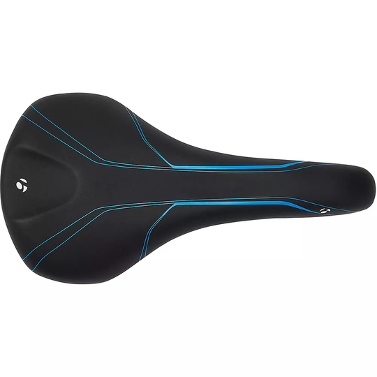 Bontrager Evo 1.5 Bike Saddle - Black-Cyan, Black-Cyan