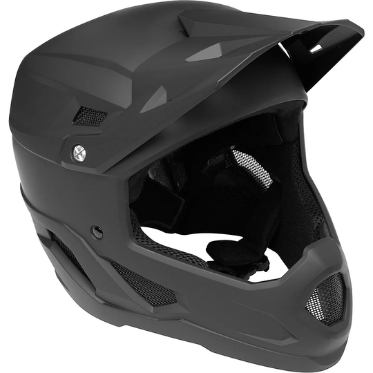 Brand-X DH1 Full Face MTB Cycling Helmet - L} - Black, Black