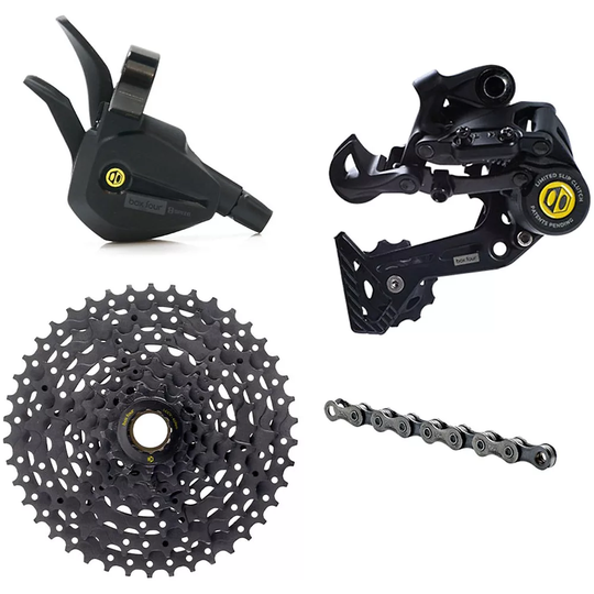 Box Four 8 Speed MTB Drivetrain Groupset - Single Shift - Black, Black