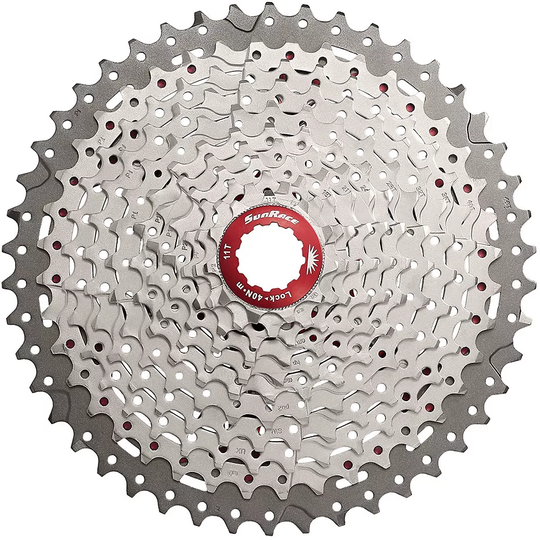 SunRace MX8 11 Speed Shimano - SRAM MTB Cassette - Metallic Silver - 11-40t}, Metallic Silver