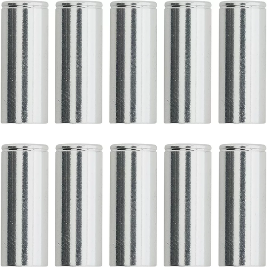 LifeLine CNC Brake Cable Housing Caps (10 Pack) - 5mm} - Silver, Silver
