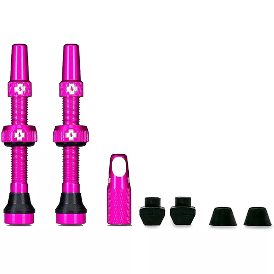 Muc-Off Tubeless Presta Valves (Pair) 2021 - Pink - 60mm}, Pink