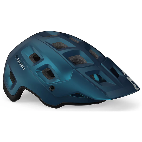 MET Terranova MTB Helmet 2020 - S} - Teal Blue Black Metallic, Teal Blue Black Metallic