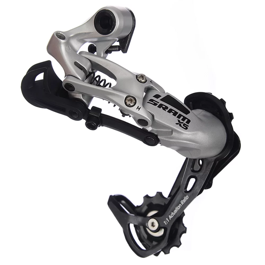 SRAM X5 9 Speed Rear Derailleur - Long Cage} - Silver, Silver