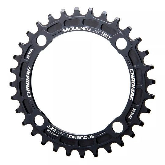 Chromag Sequence 104 BCD X-Sync Chainring - 4-Bolt - Black, Black