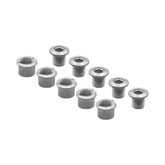 TA Alloy Double Chain Ring Bolts (Set of 5) - Silver, Silver