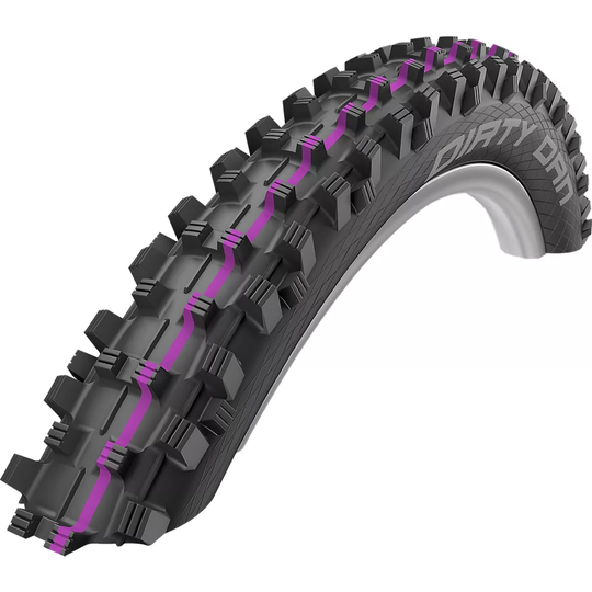 Schwalbe Dirty Dan Addix MTB Tyre - SuperGravity - Folding Bead - Black - Purple, Black - Purple