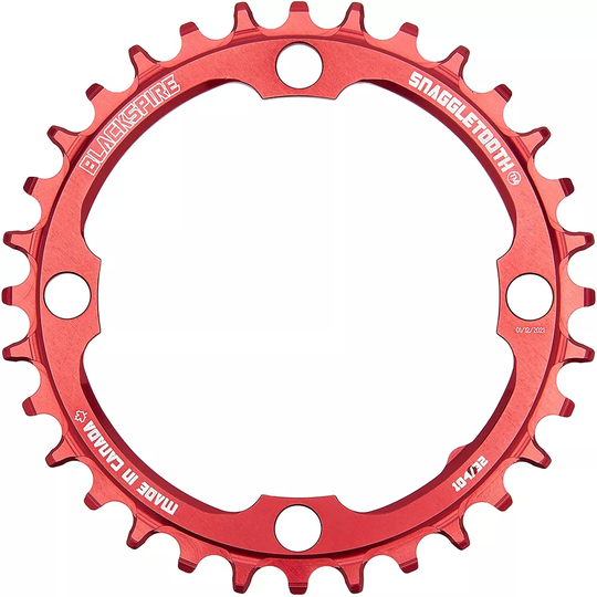Blackspire Snaggletooth Narrow Wide Chainring - 4-Bolt - Red, Red