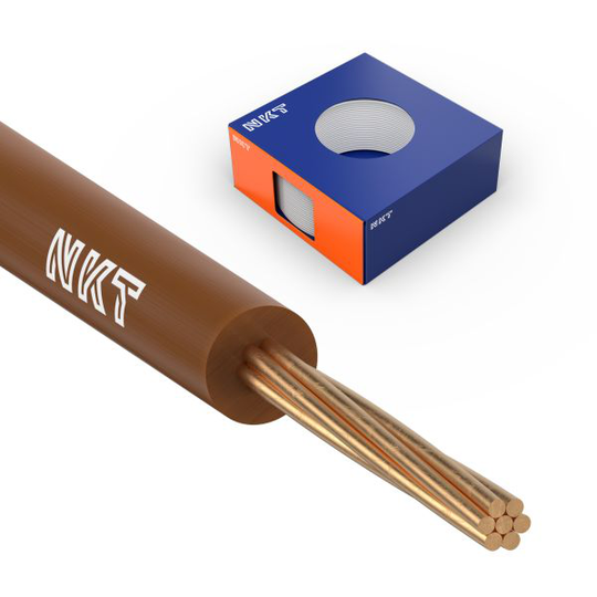NKT FQ XTRA Asennuskaapeli 450/750V, 1,5 mm², 100 m rengas Ruskea