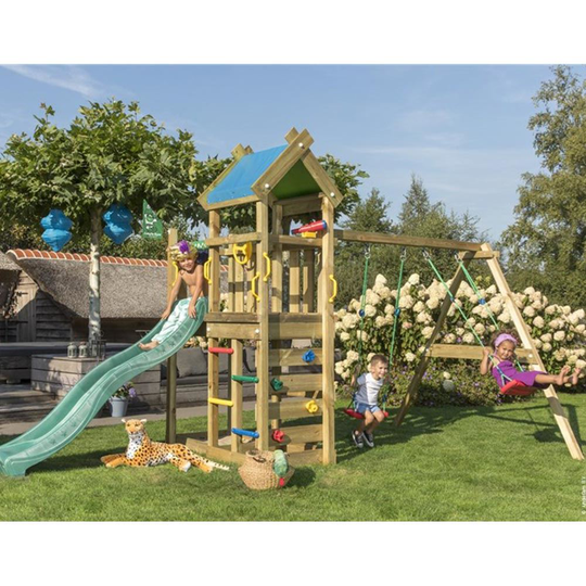 Jungle Gym Nomad keinuteline 2 keinua vihreä liukumäki, Pihaleikit
