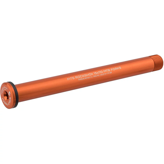 Wolf Tooth Axle for RockShox Boost MTB Fork - 110mm} - Orange, Orange