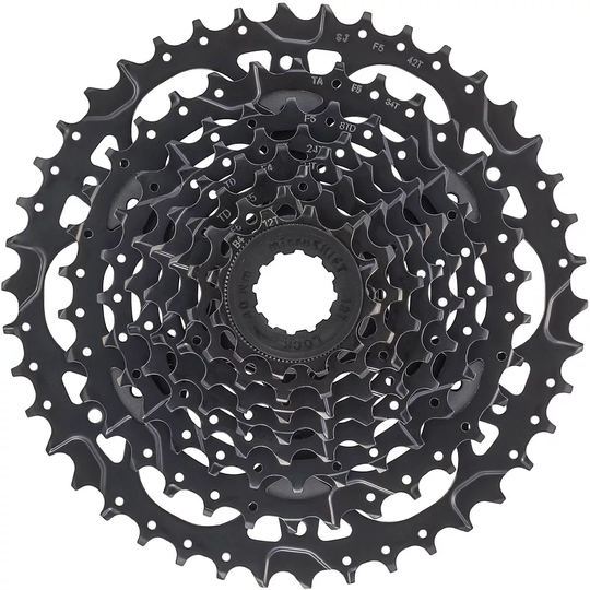 microSHIFT Acolyte H083 8 Speed MTB Cassette - Black - 12-42t}, Black
