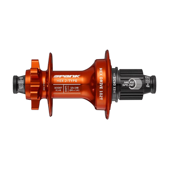 Spank HEX J-TYPE Boost Rear Hub - 32H 148mm - Orange, Orange