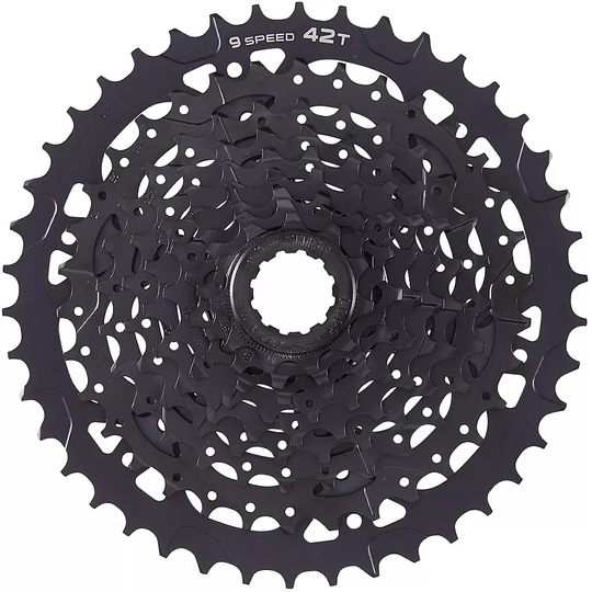 microSHIFT Advent H093A 9 Speed MTB Cassette - Black - 11-42t}, Black