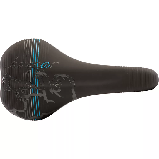 Chromag Juniper Women's MTB Saddle - 141mm Wide - Black - Cyan Blue, Black - Cyan Blue
