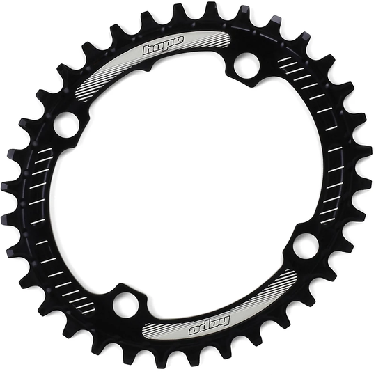 Hope Oval Retainer MTB Chain Ring - 4-Bolt - Black, Black