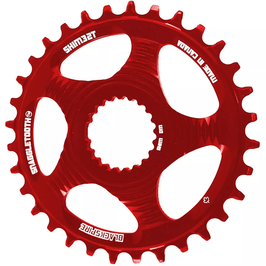 Blackspire Snaggletooth DM Shimano MTB Chain Ring - Red - Direct Mount, Red