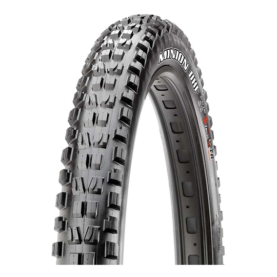 Maxxis Minion DHF Plus MTB Tyre (EXO-TR) - Folding Bead - Black, Black