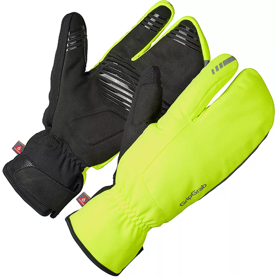 GripGrab Nordic 2 Hi-Vis WP Winter Lobster Glove AW22 - M} - Yellow Hi-Vis, Yellow Hi-Vis
