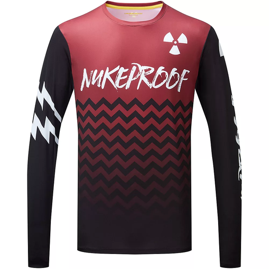 Nukeproof Blackline Long Sleeve Jersey (Race) - S} - Red, Red