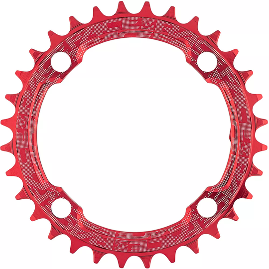 Race Face Narrow Wide MTB Single Chainring - 4-Bolt - Red, Red