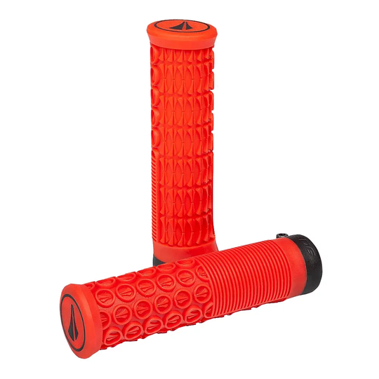 SDG Thrice Lock On MTB Handlebar Grips - 33mm} - Red, Red