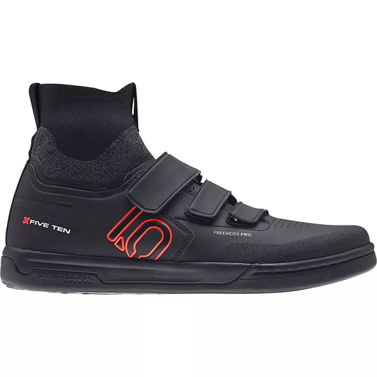 Five Ten Freerider Pro Mid V MTB Cycling Shoes AW21 - UK 6.5} - Black-Solar Red-Grey, Black-Solar Red-Grey