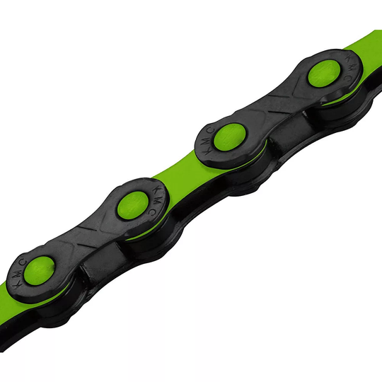 KMC DLC12 12 Speed Bike Chain - Black-Green, Black-Green
