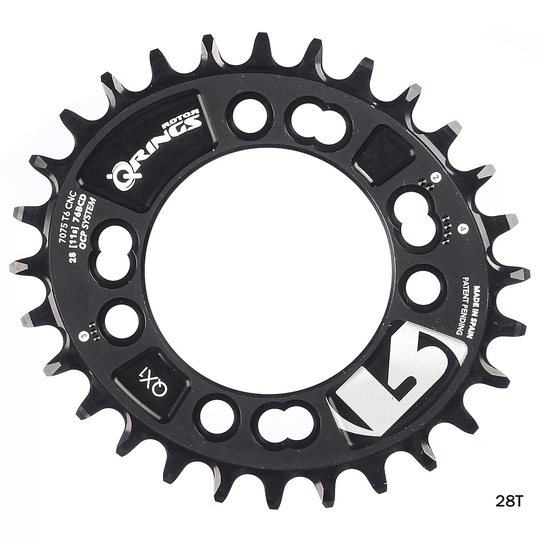Rotor QX1 Narrow Wide Oval MTB Chain Ring - 4-Bolt - Black, Black