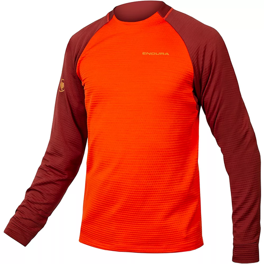 Endura Singletrack Fleece MTB Jersey - XXL} - Paprika, Paprika