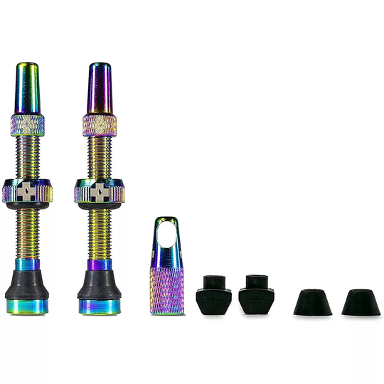 Muc-Off Tubeless Presta Valves (Pair) 2021 - Iridescent - 60mm}, Iridescent
