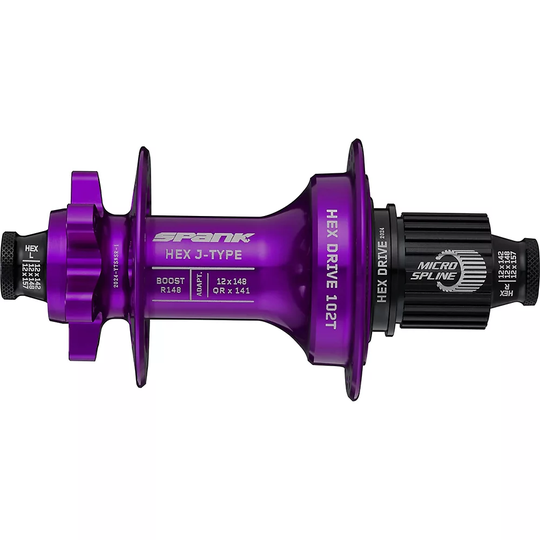 Spank HEX J-TYPE Boost E-Plus Rear Hub - Boost 148mm - Purple, Purple