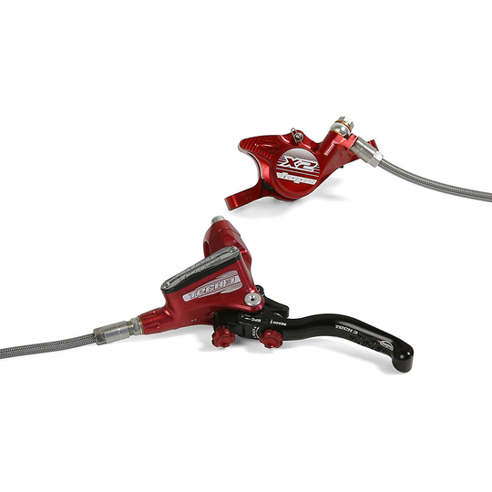 Hope Tech 3 X2 Brake (No Rotor) - Left Hand - Front - Red, Red