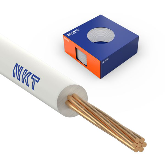 NKT FQ XTRA Asennuskaapeli 450/750V, 1,5 mm², 100 m rengas Valkoinen