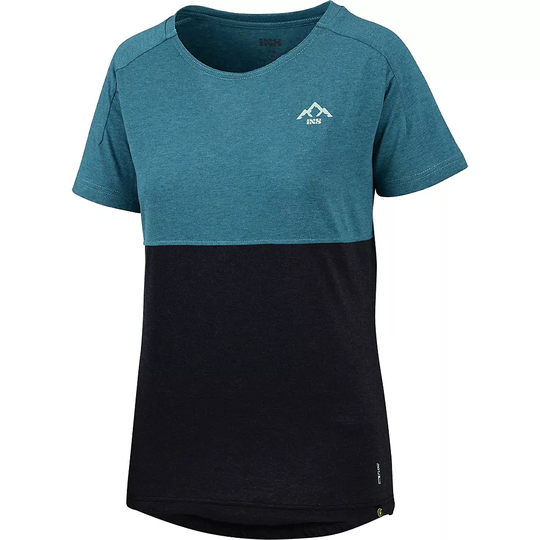IXS Women's Flow Tech Tee (Mountain) 2022 - S} - Everglade Black, Everglade Black