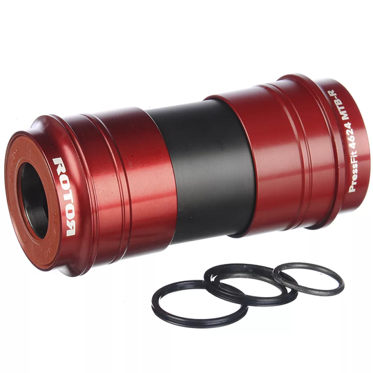 Rotor PF46 Ceramic MTB Bottom Bracket - 68/73mm - PF4624 - 24mm Spindle} - Red, Red
